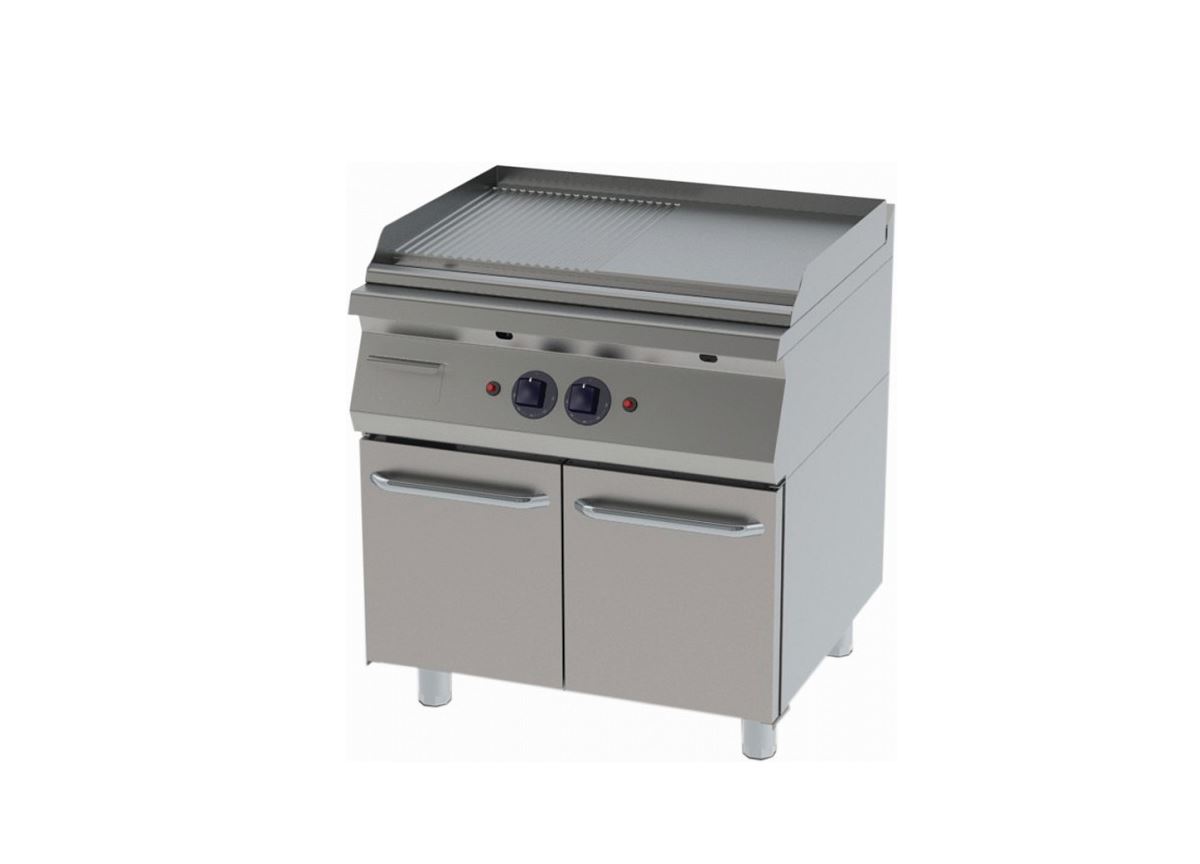 GRILL 1/2 RIBBED WITH CUPBOARD WITH GAS